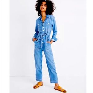 NWT Madewell - Denim Tie-Waist Jumpsuit